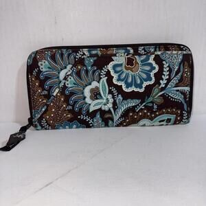 Vintage Y2K Vera Bradley Java Blue Travel Organizer Passport Preppy Wallet